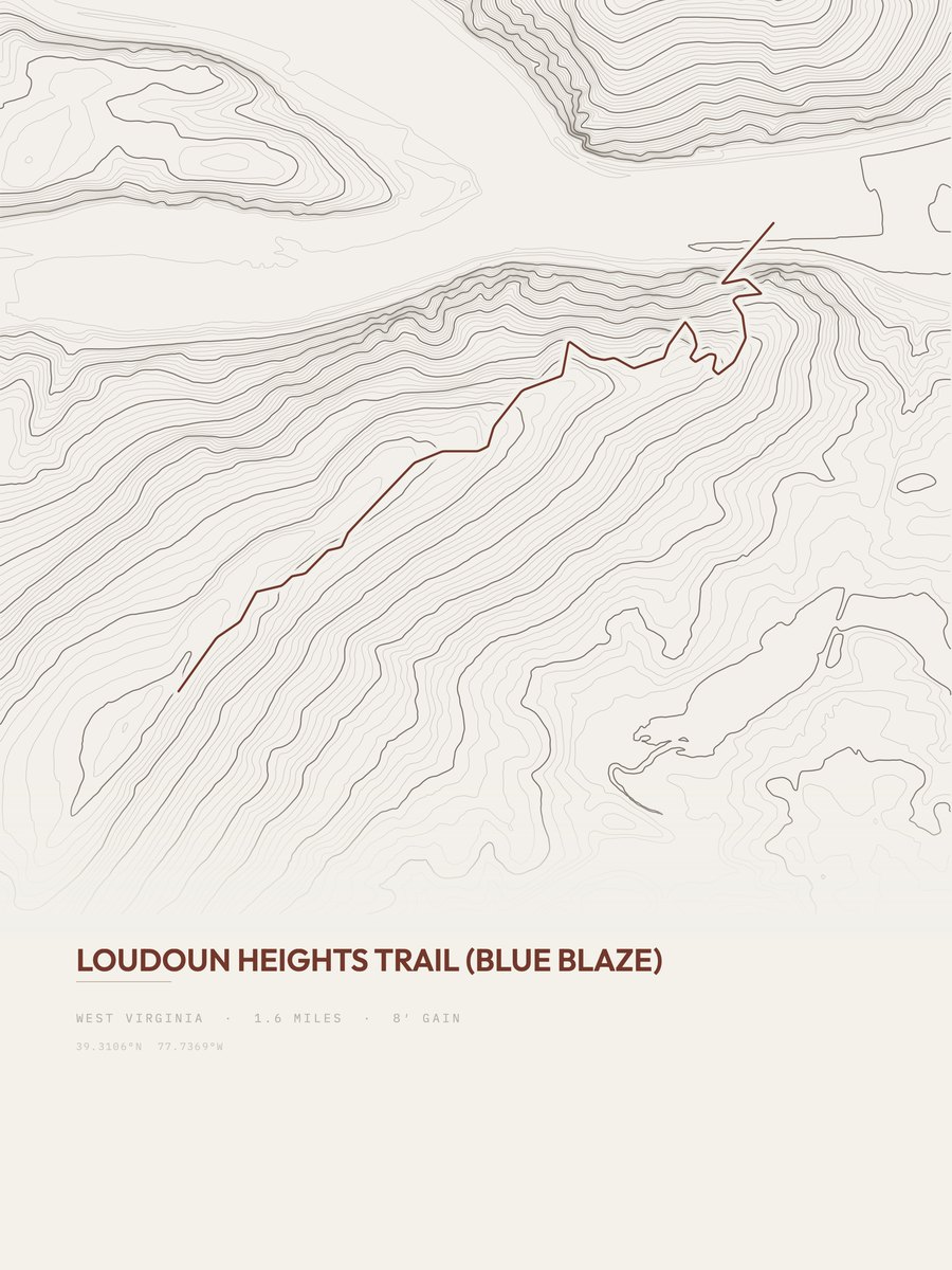 Loudoun Heights Trail Topographic print