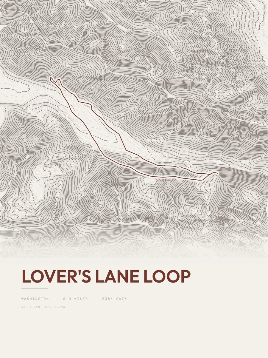 Lover's Lane Loop Topographic print