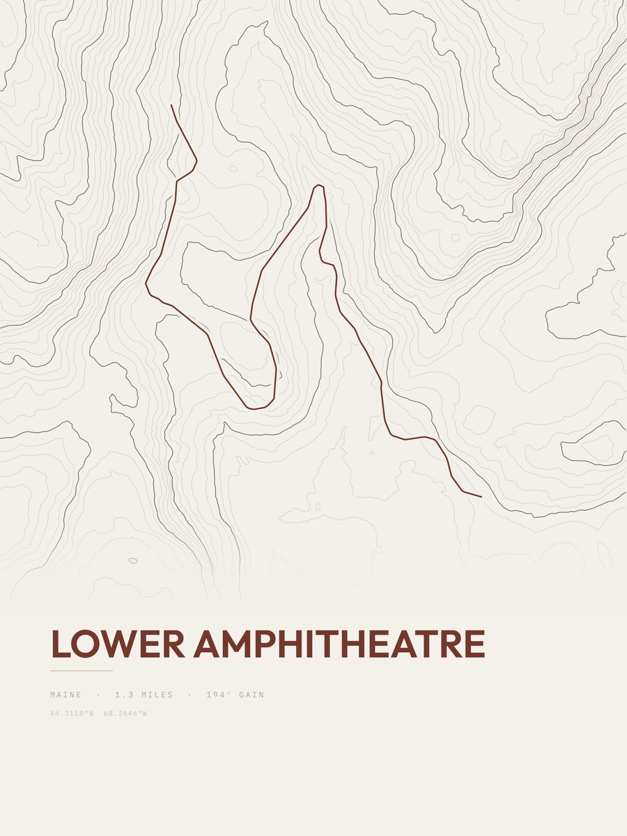 Lower Amphitheatre topographic trail print