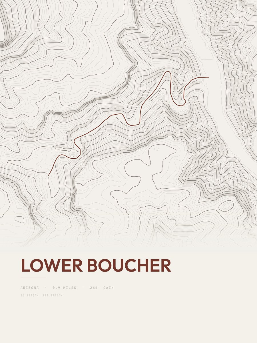 Lower Boucher topographic trail print