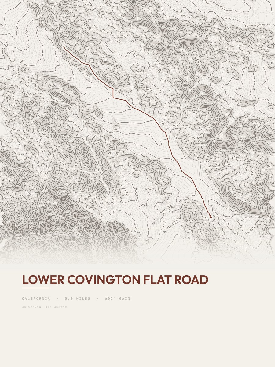 Lower Covington Flat Road Topographic print