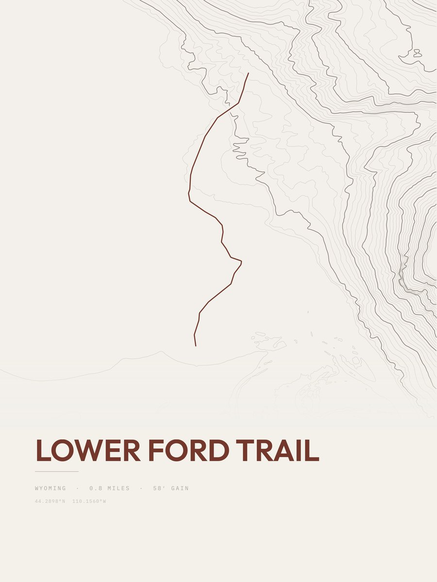 Lower Ford Trail Topographic print