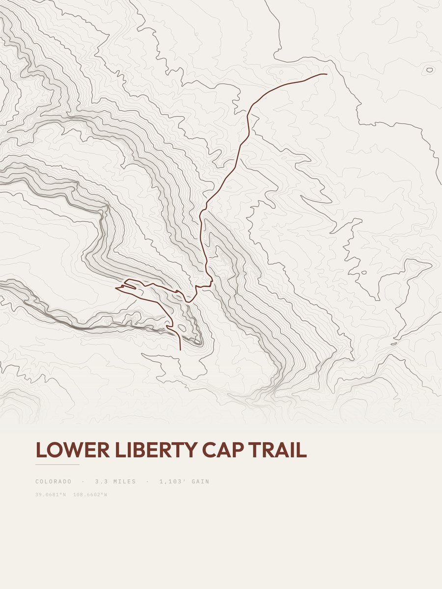 Lower Liberty Cap Trail Topographic print