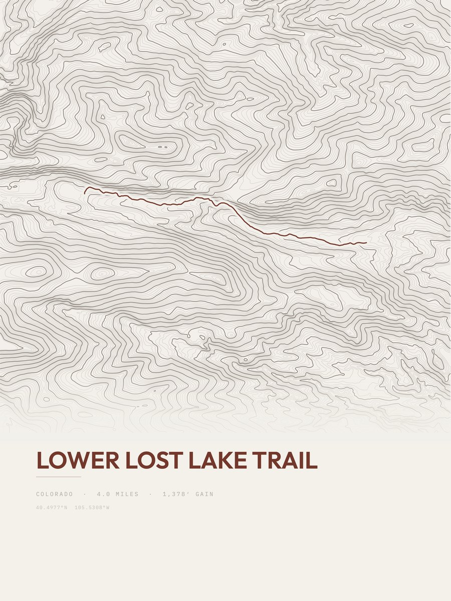 Lower Lost Lake Trail Topographic print