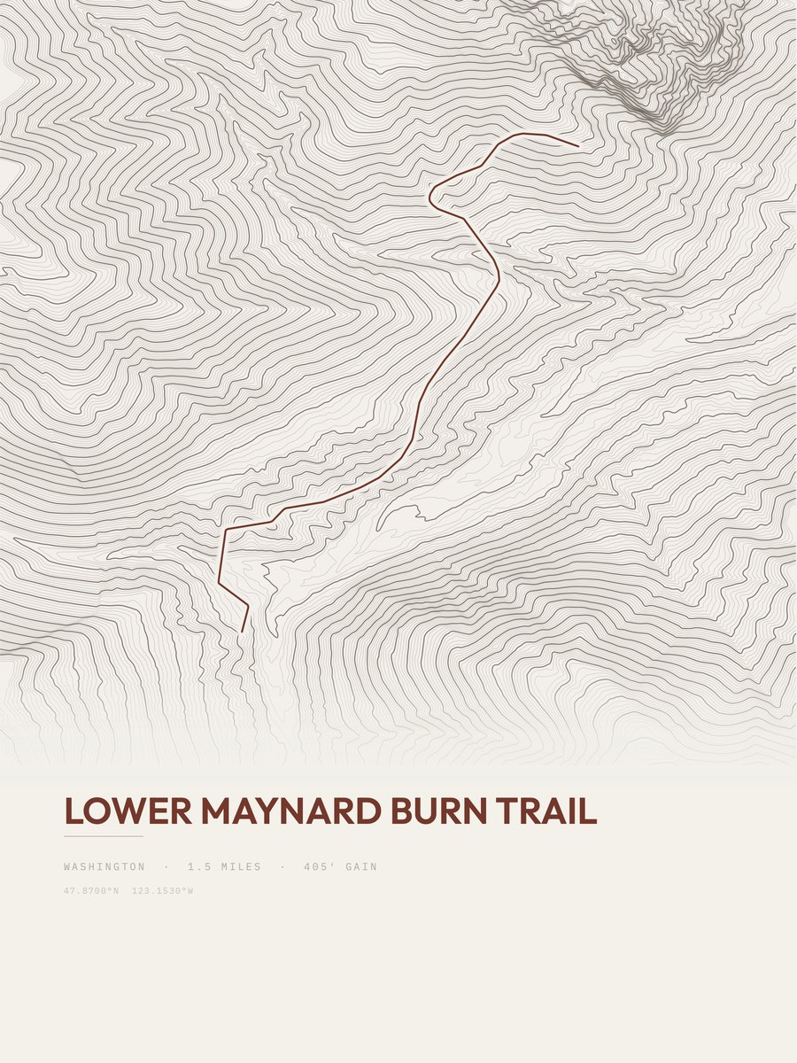 Lower Maynard Burn Trail topographic trail print