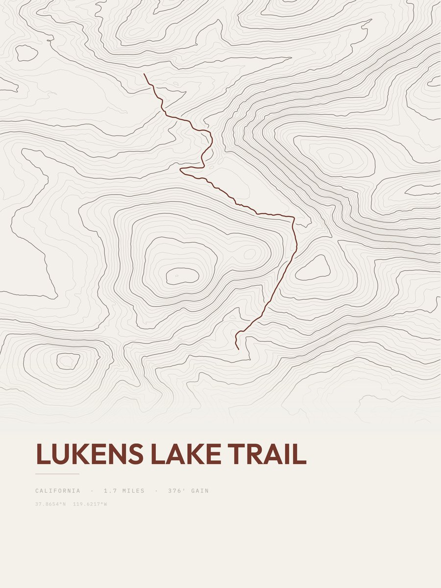 Lukens Lake Trail topographic trail print