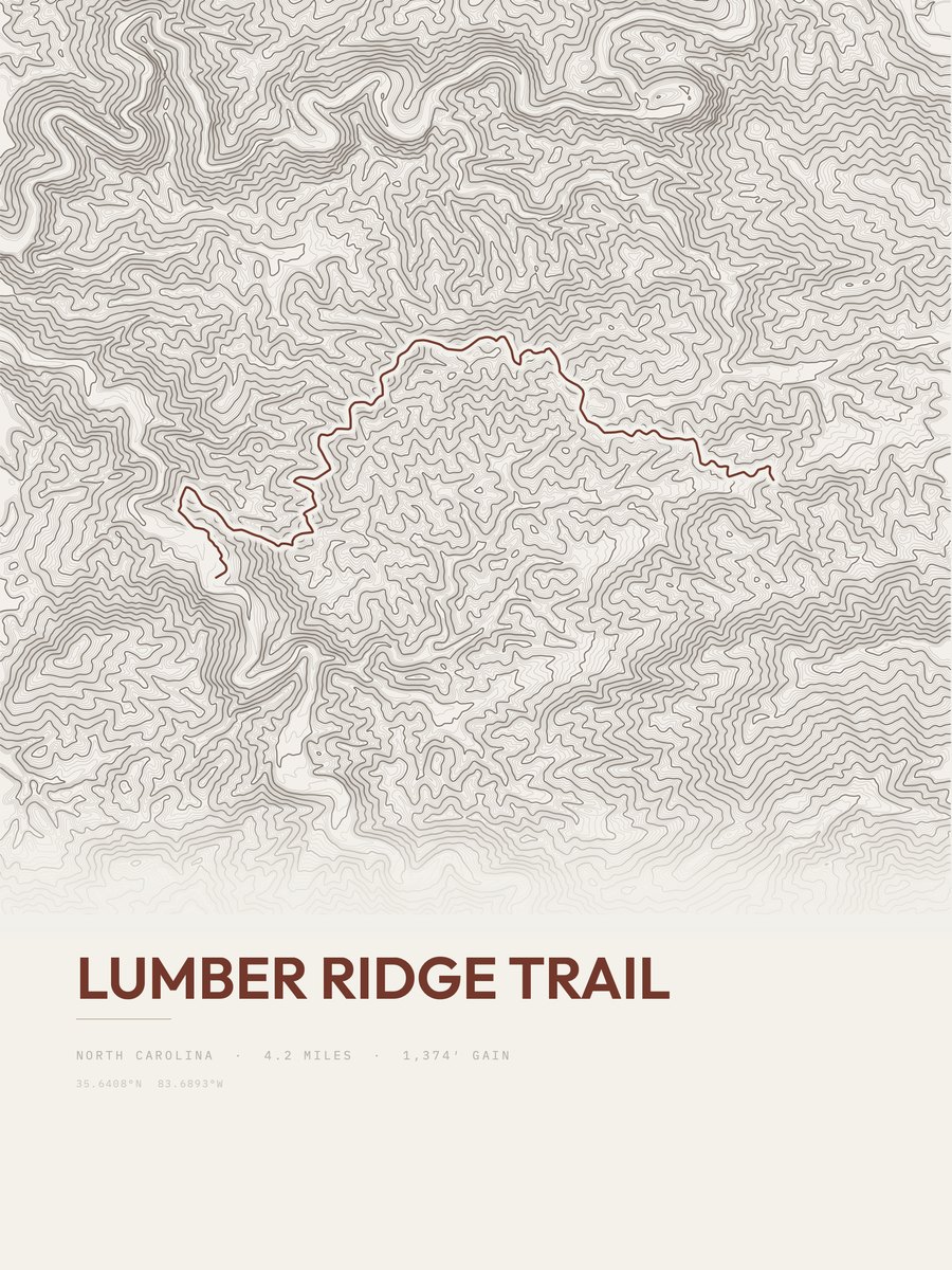 Lumber Ridge Trail Topographic print