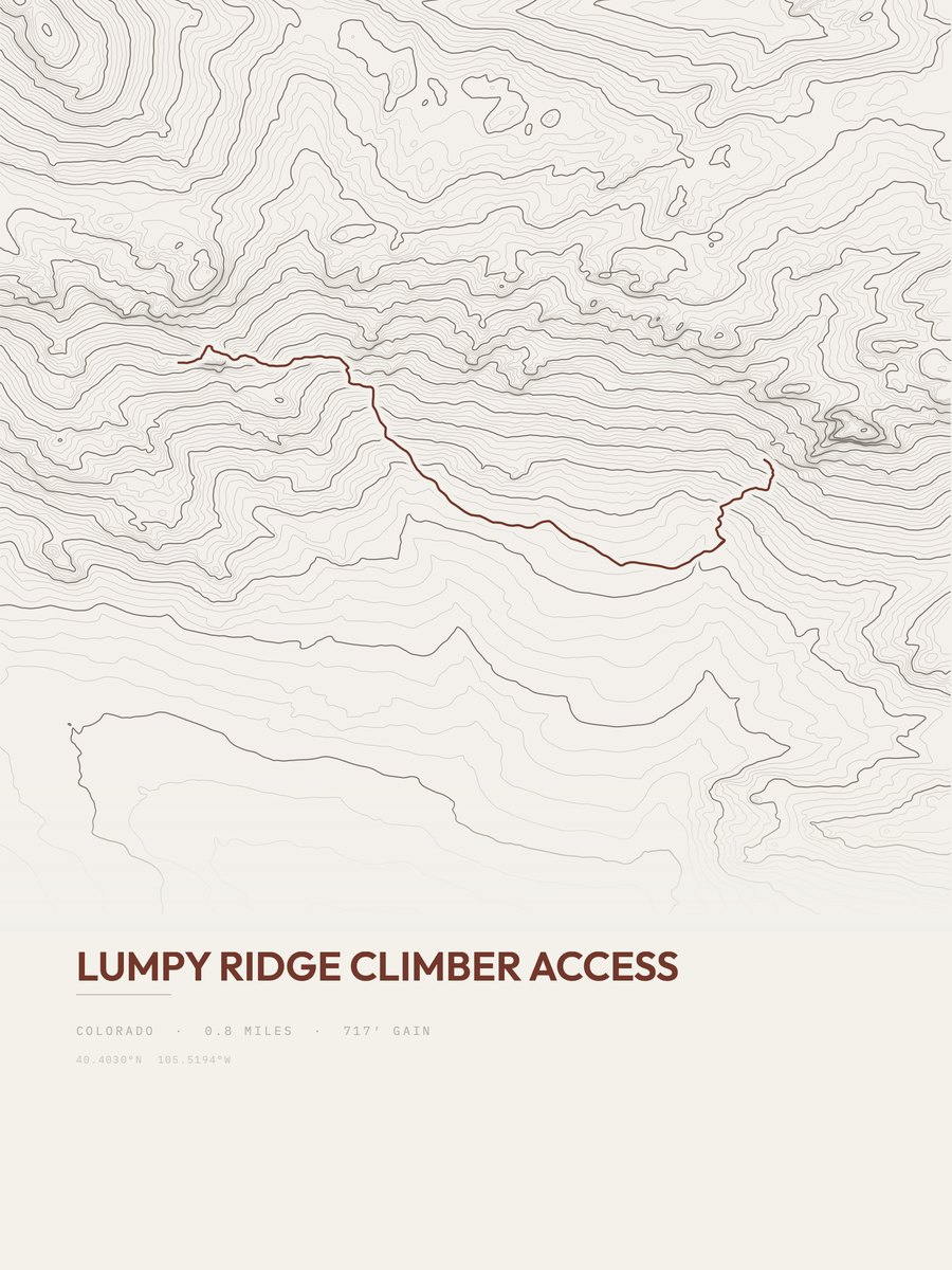 Lumpy Ridge Climber Access Topographic print