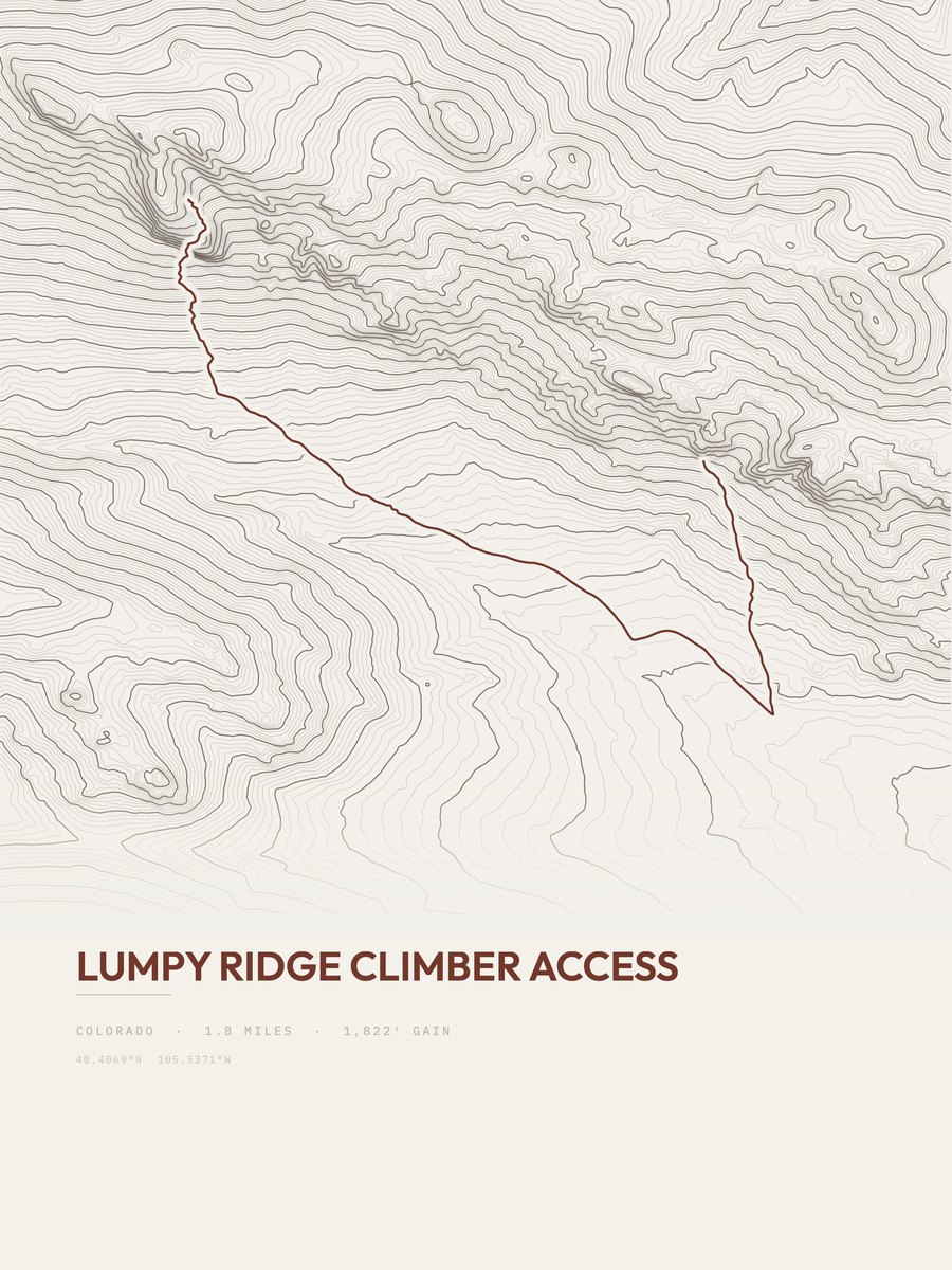 Lumpy Ridge Climber Access Topographic print