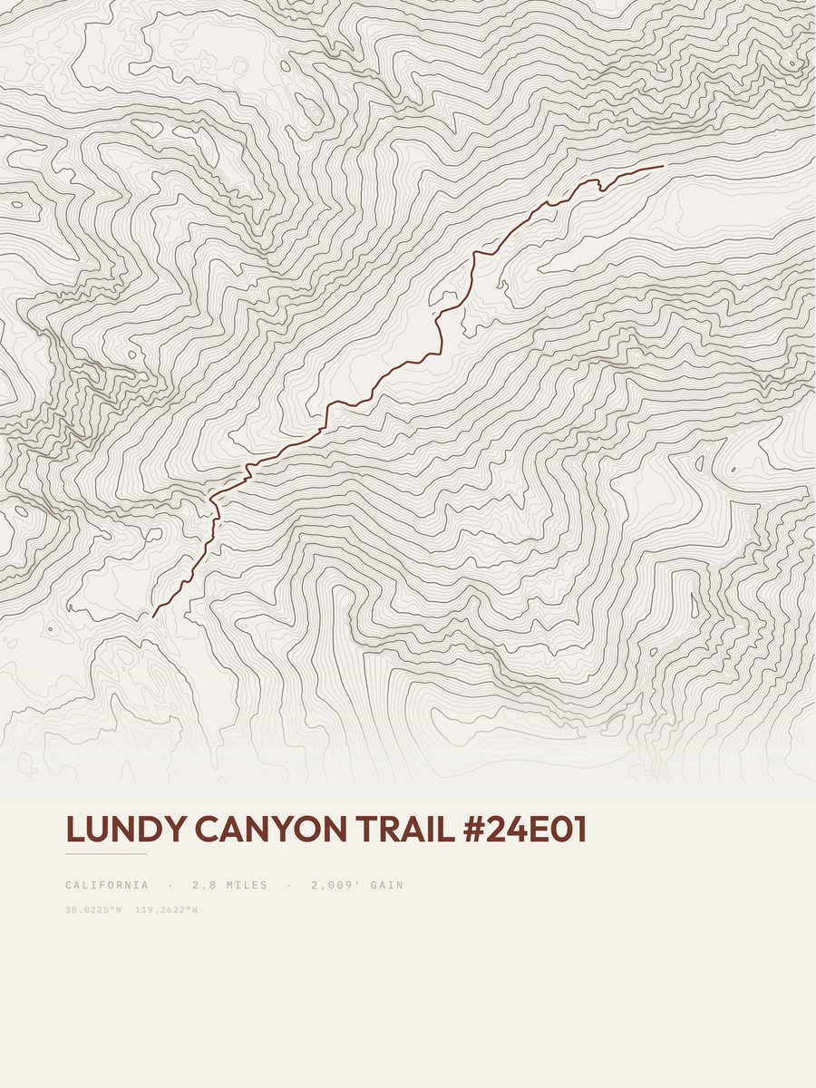 Lundy Canyon Trail Topographic print