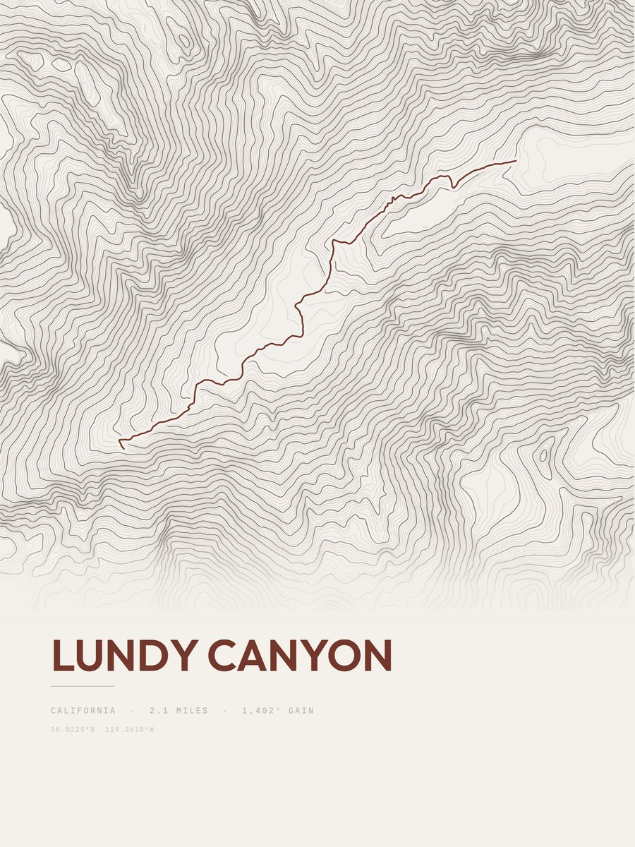 Lundy Canyon Topographic print