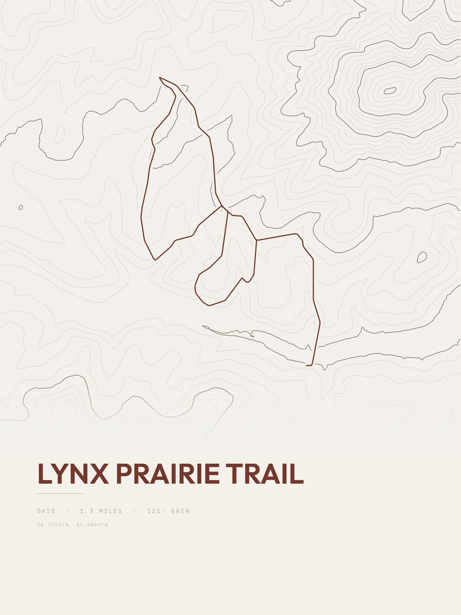 Lynx Prairie Trail topographic trail print