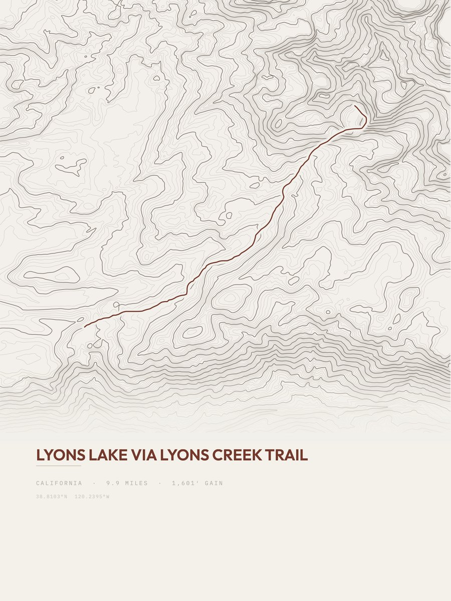 Lyons Lake Topographic print