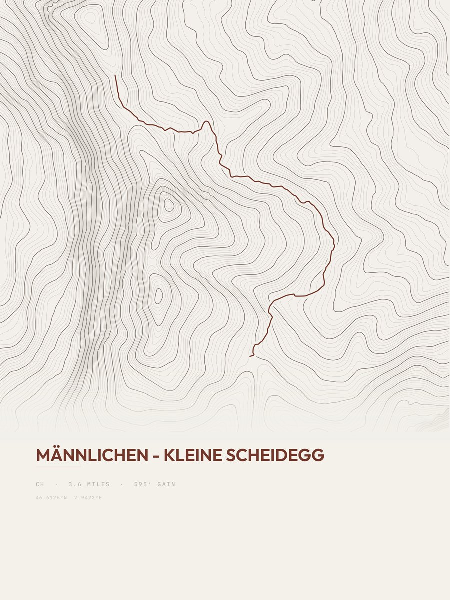 Männlichen - Kleine Scheidegg Topographic print
