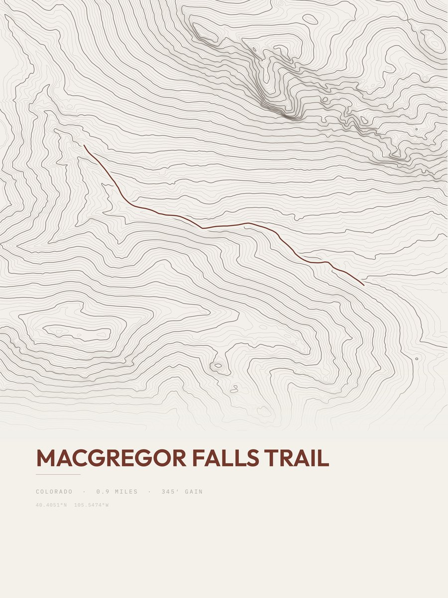 MacGregor Falls Trail Topographic print