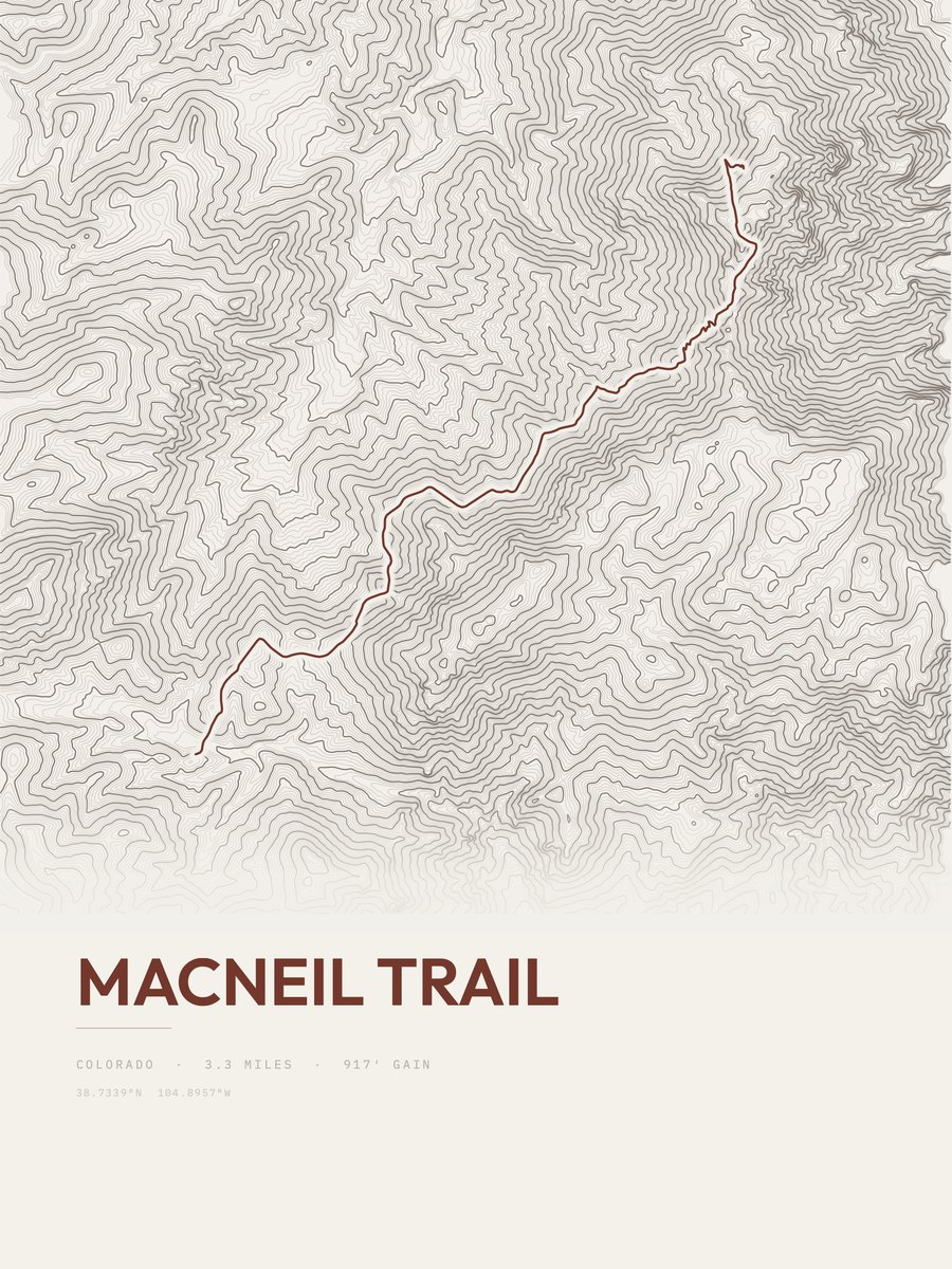 MacNeil Trail Topographic print