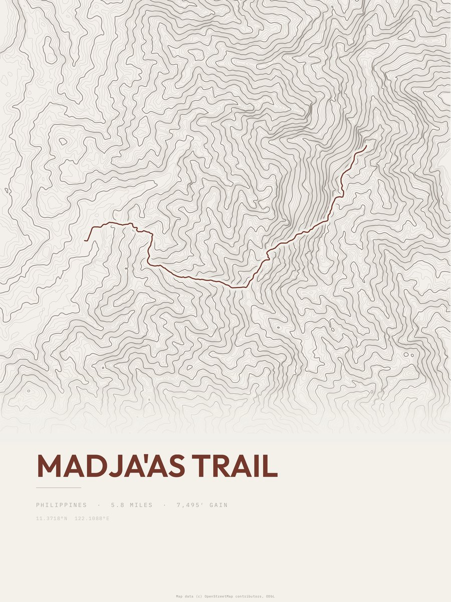Madja'as Trail topographic trail print