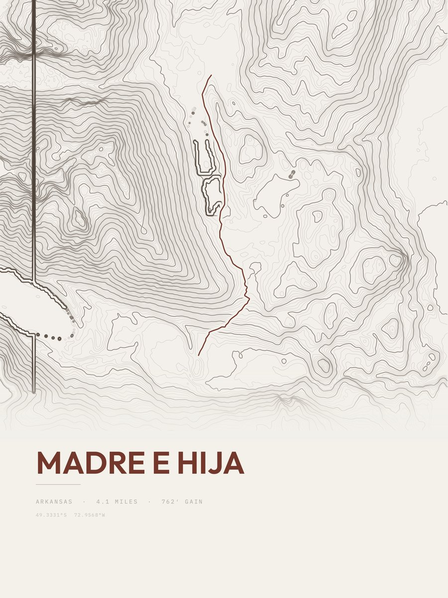 Madre e Hija topographic trail print