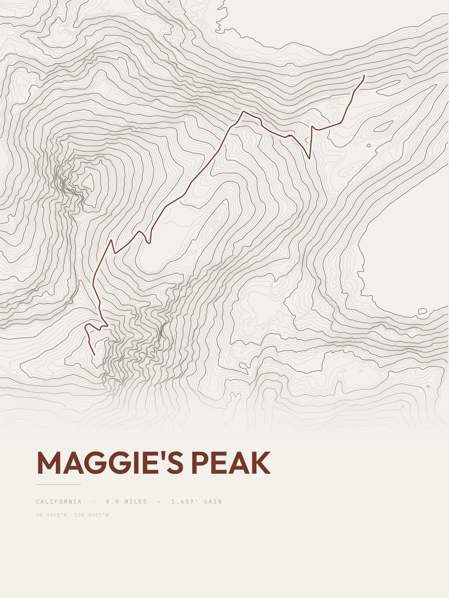 Maggie's Peak Topographic print