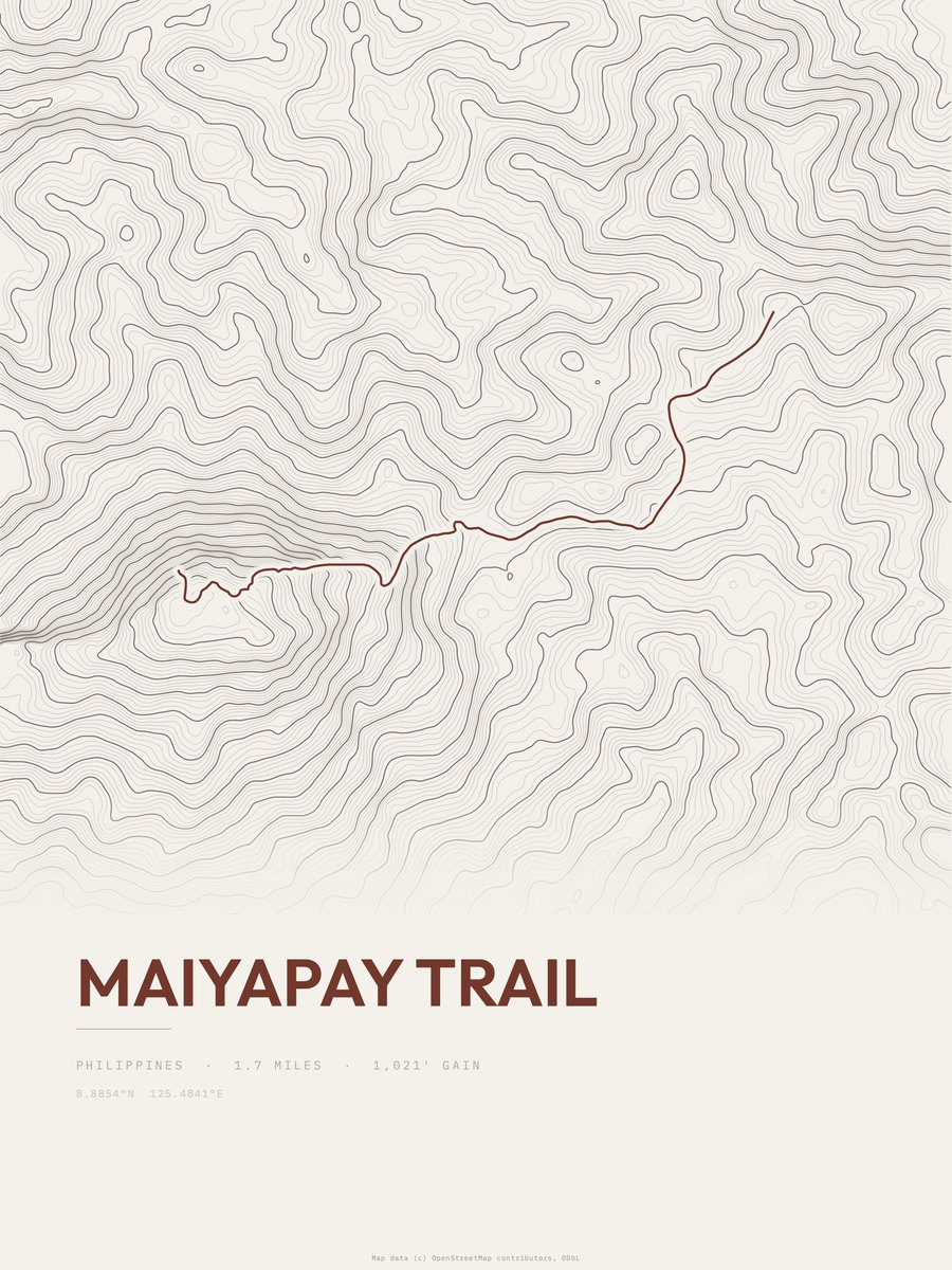 Maiyapay Trail Topographic print