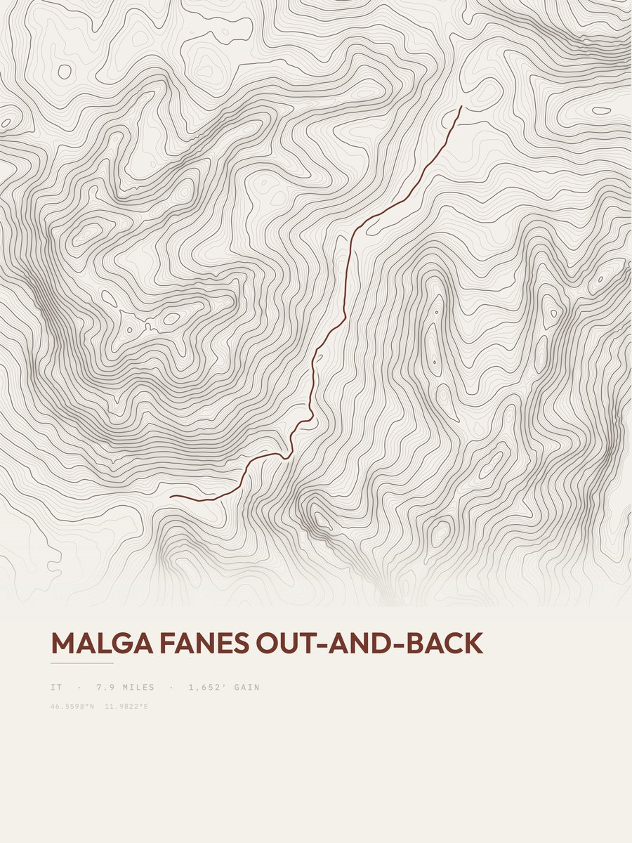 Malga Fanes Topographic print