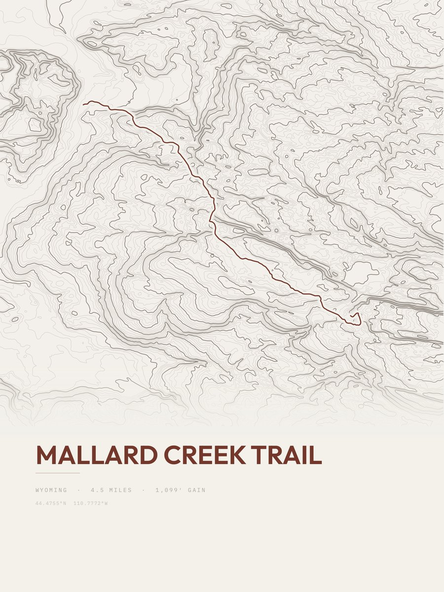Mallard Creek Trail Topographic print
