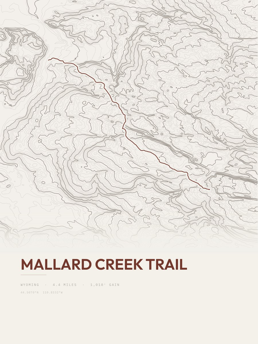 Mallard Creek Trail topographic trail print