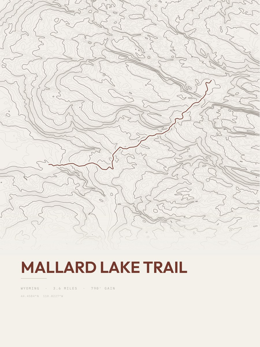 Mallard Lake Trail topographic trail print