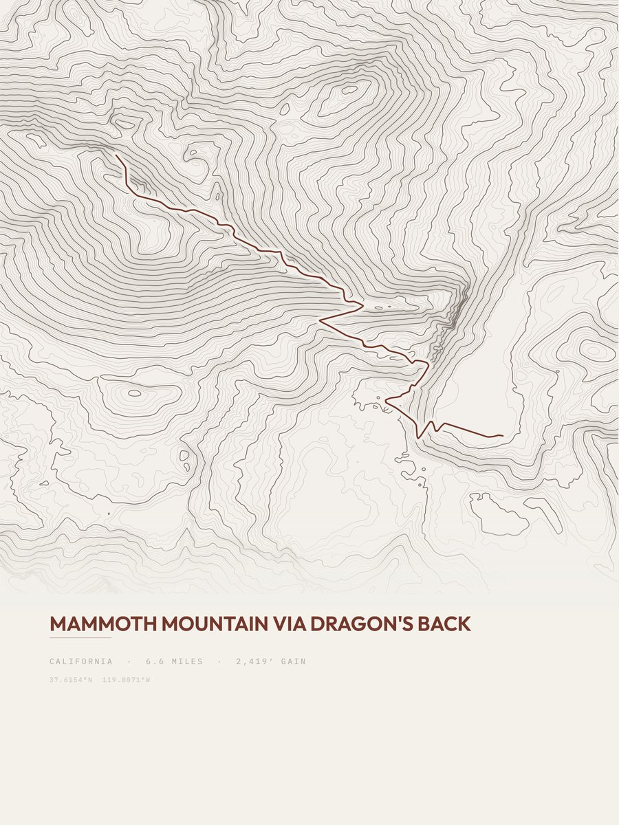 Mammoth Mountain Topographic print