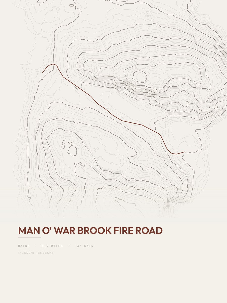 Man O' War Brook Fire Road Topographic print