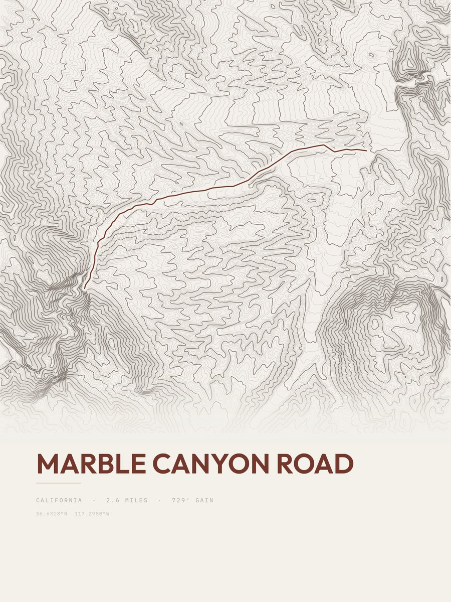Marble Canyon Road Topographic print