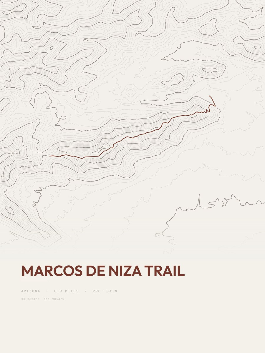 Marcos De Niza Trail Topographic print