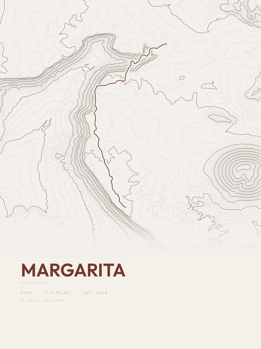 Margarita topographic trail print