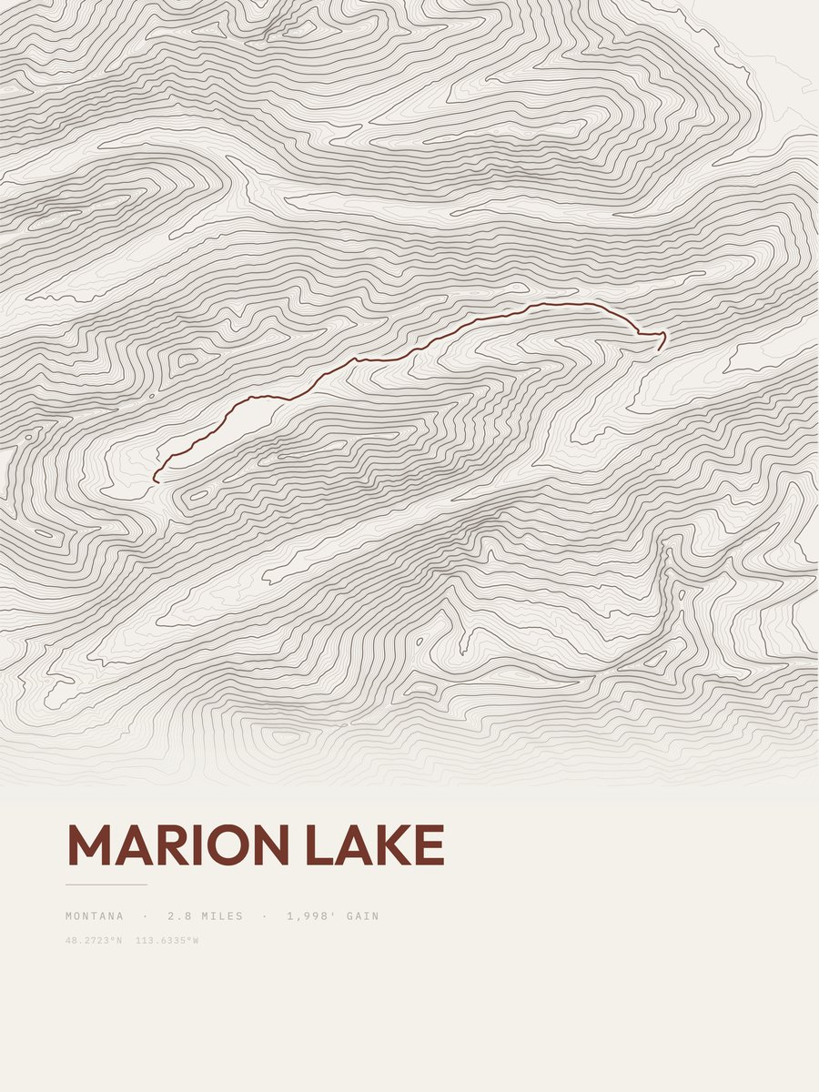 Marion Lake Topographic print