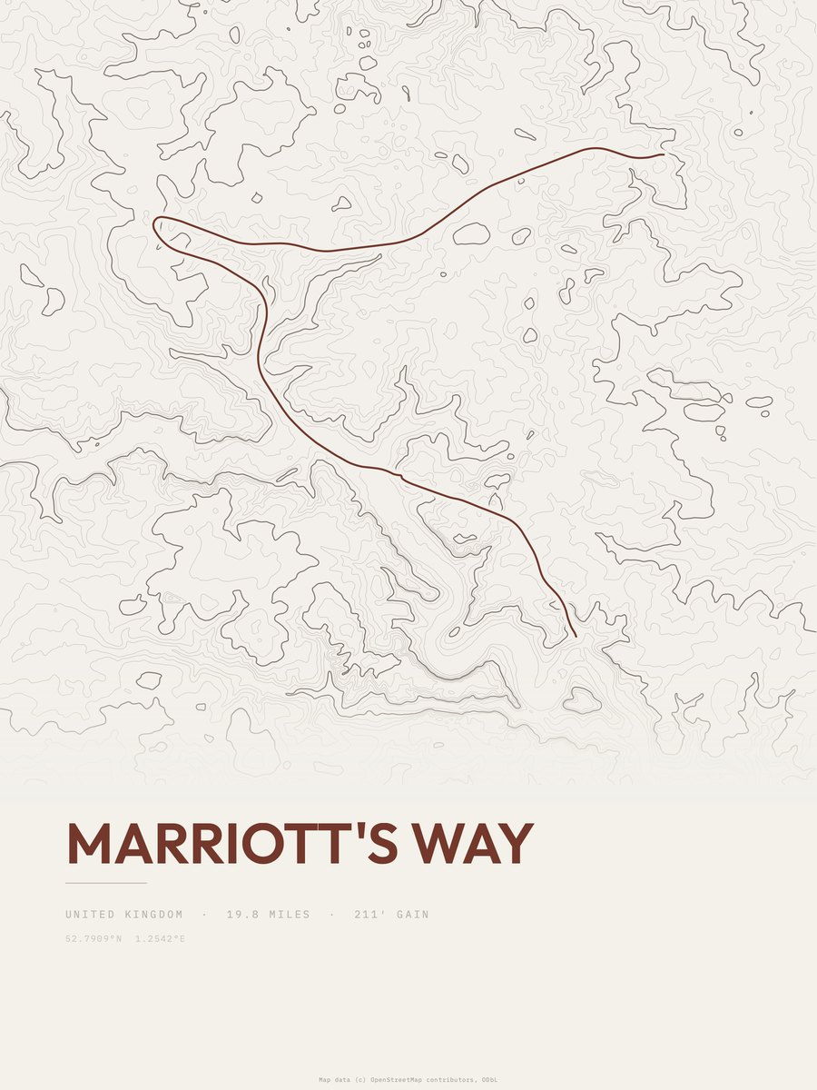 Marriott's Way Topographic print
