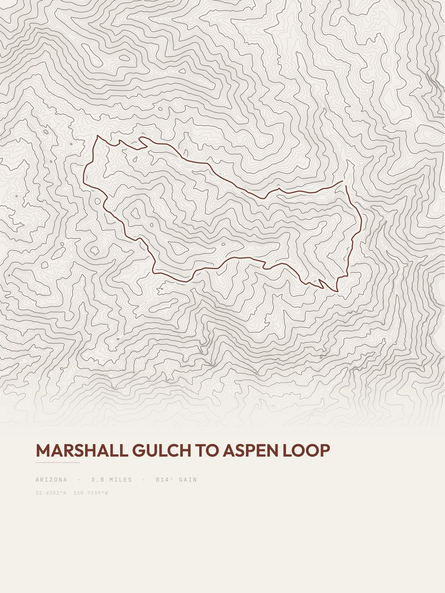 Marshall Gulch To Aspen Loop Topographic print