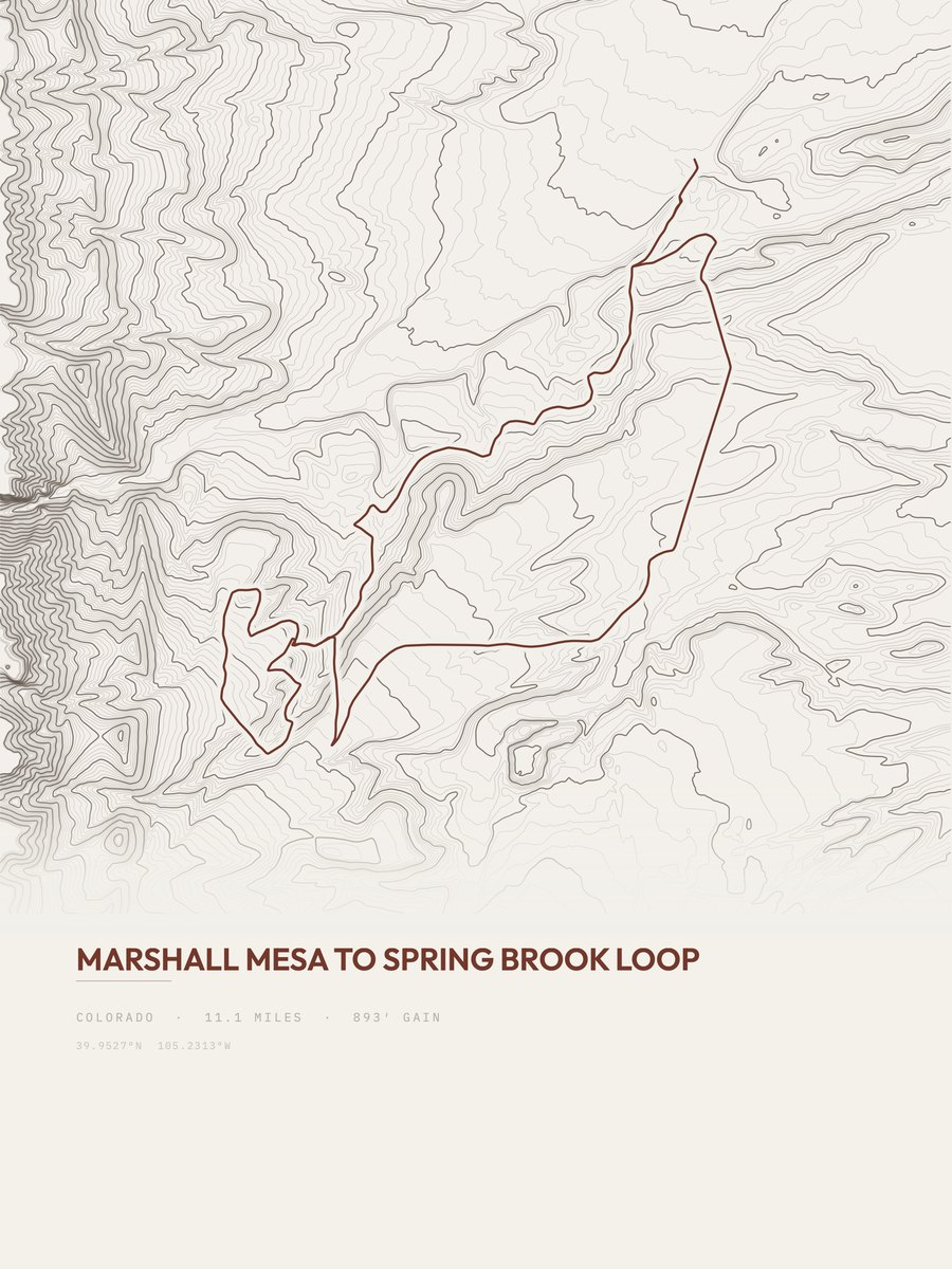 Spring Brook Loop Topographic print