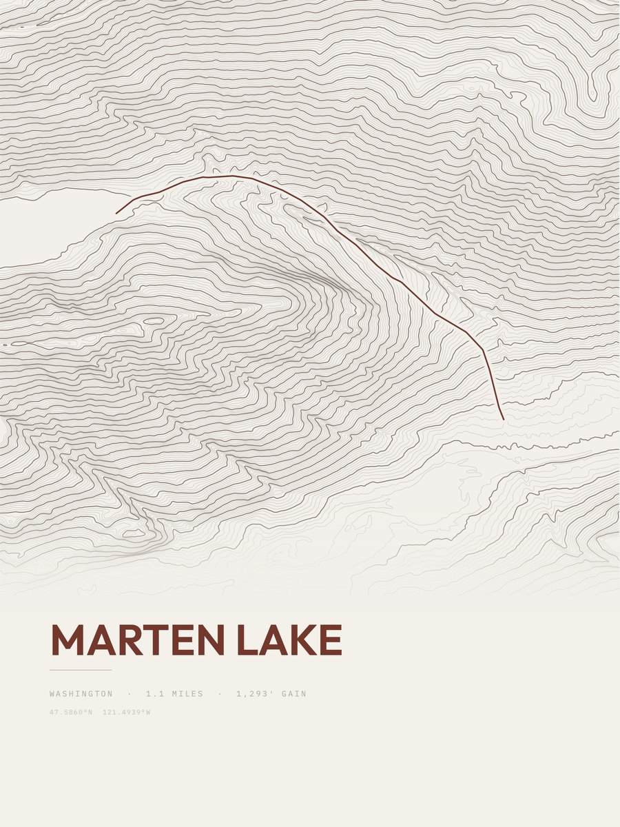 Marten Lake Topographic print
