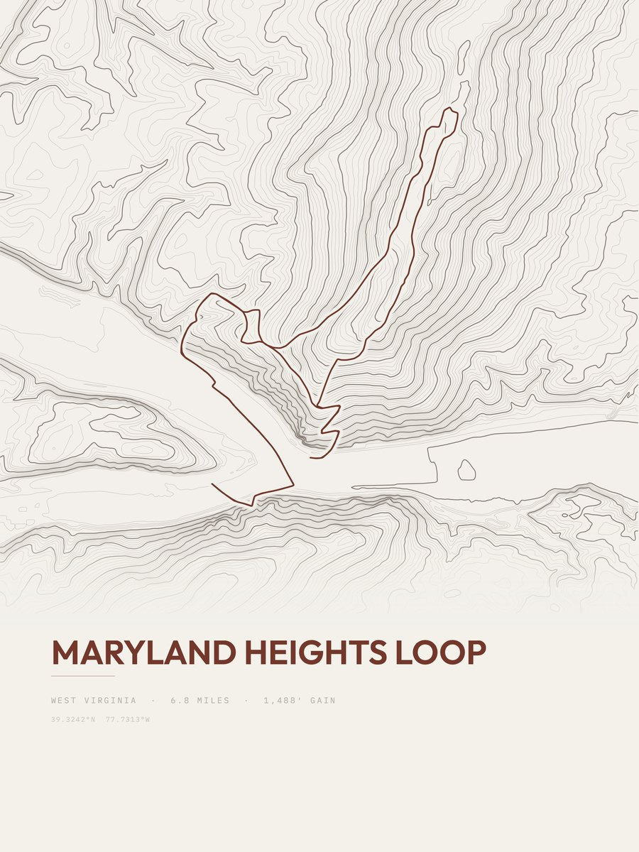 Maryland Heights Loop Topographic print