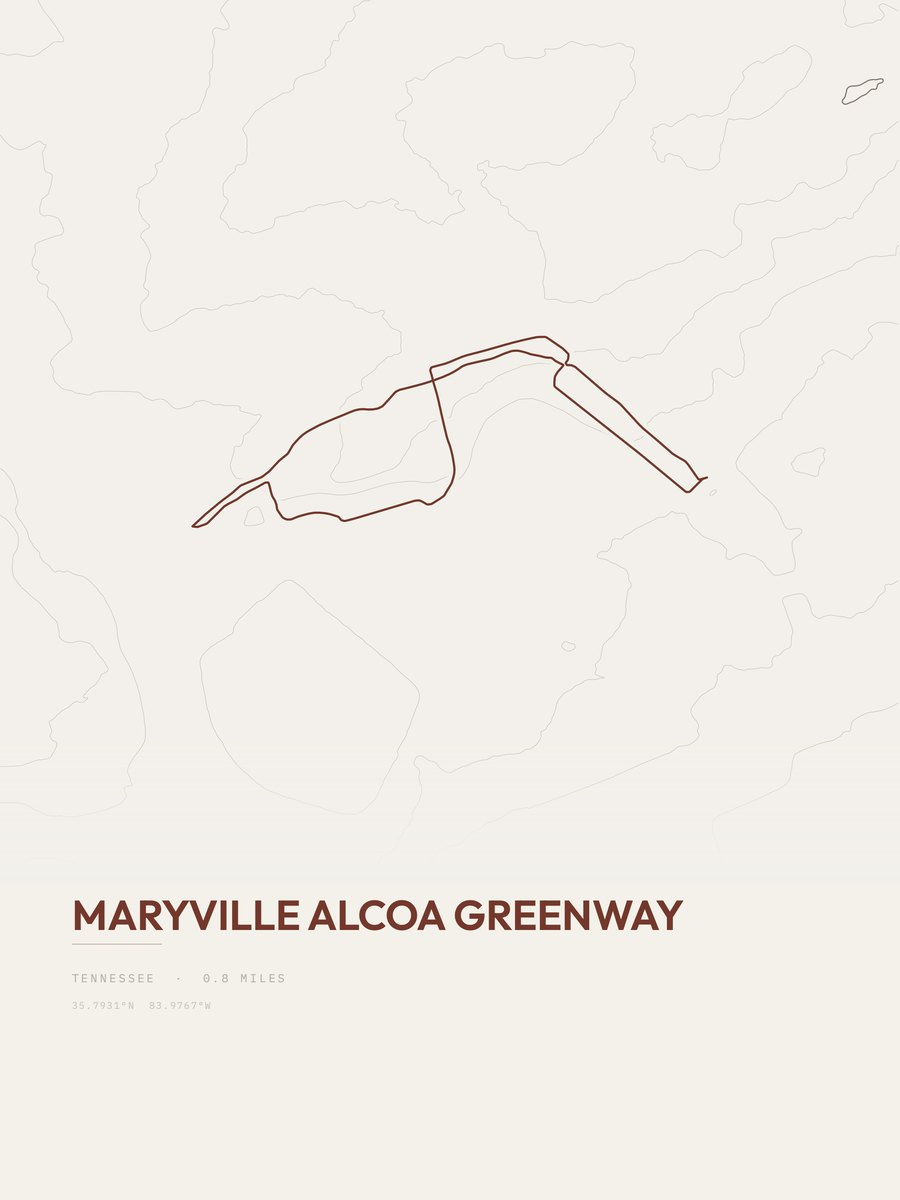 Maryville Alcoa Greenway Topographic print