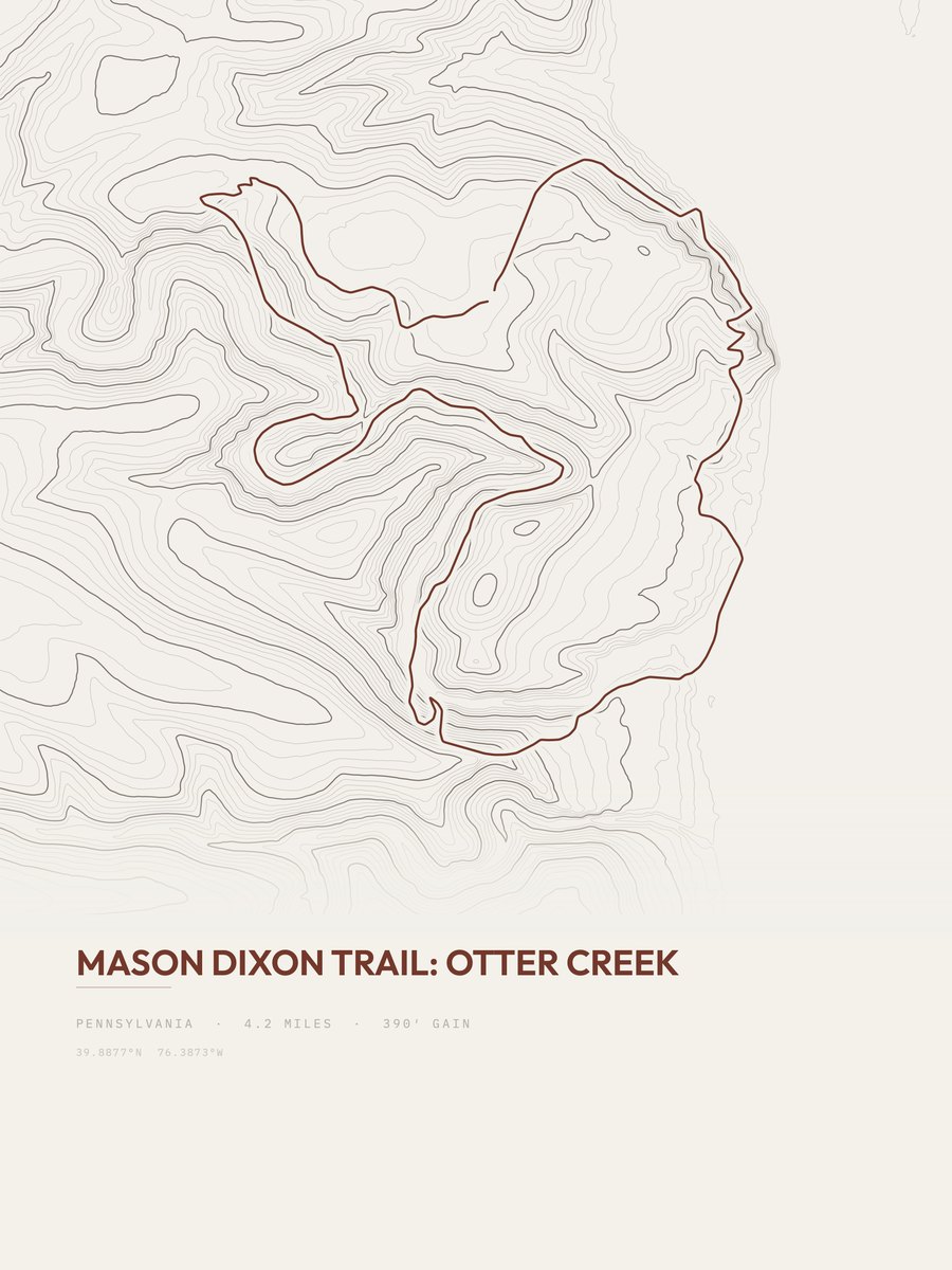 Mason Dixon Trail Topographic print
