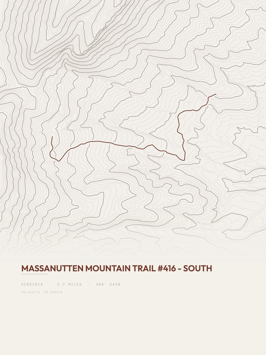 Massanutten Mountain Trail Topographic print