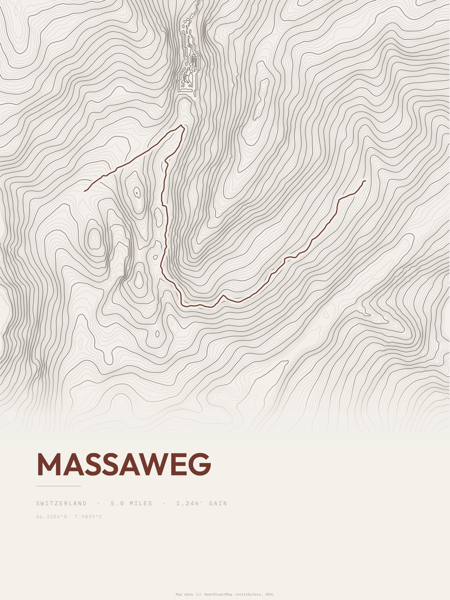 Massaweg topographic trail print