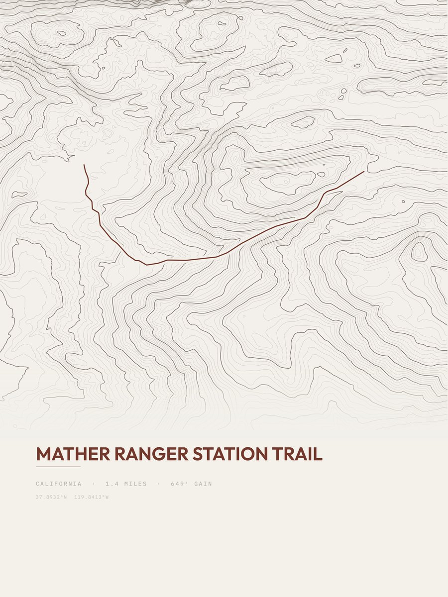 Mather Ranger Station Trail Topographic print