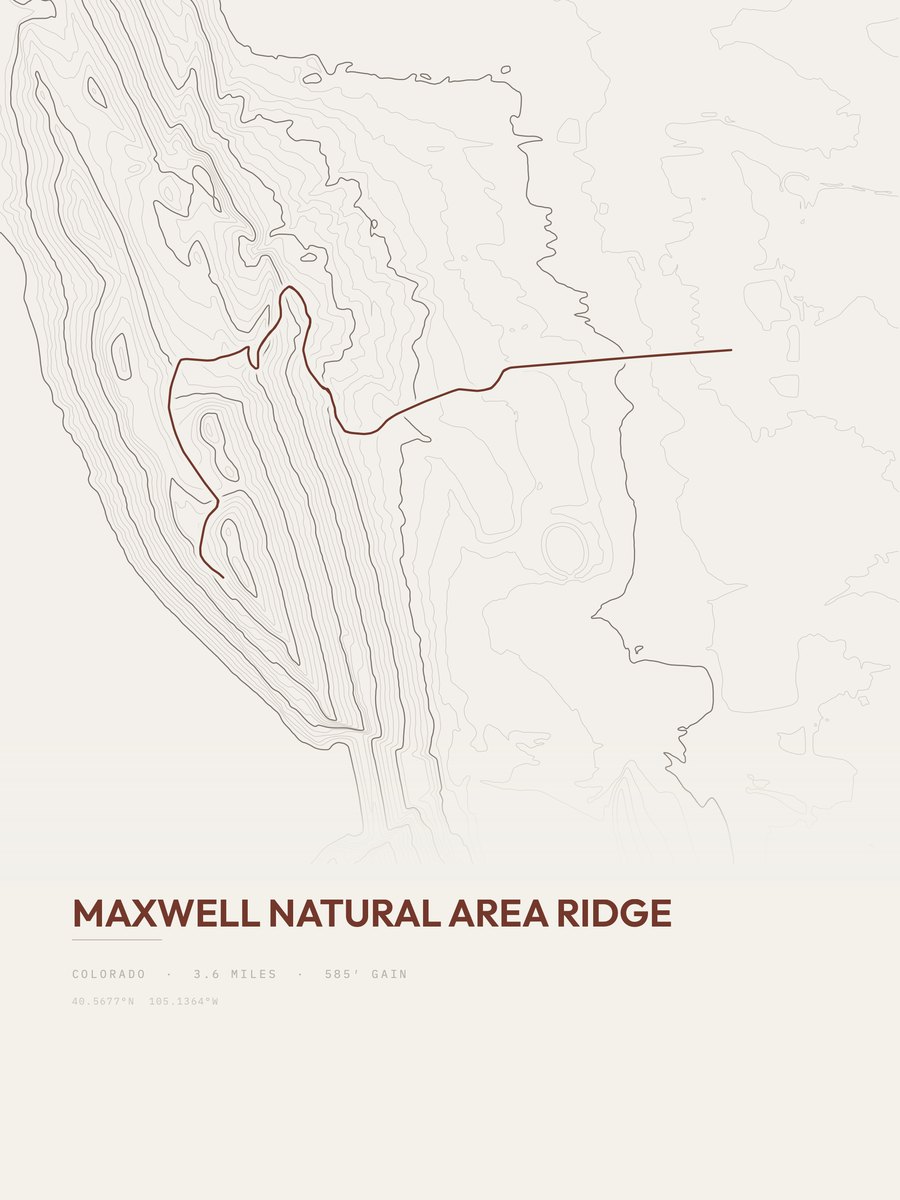 Maxwell Natural Area Ridge topographic trail print