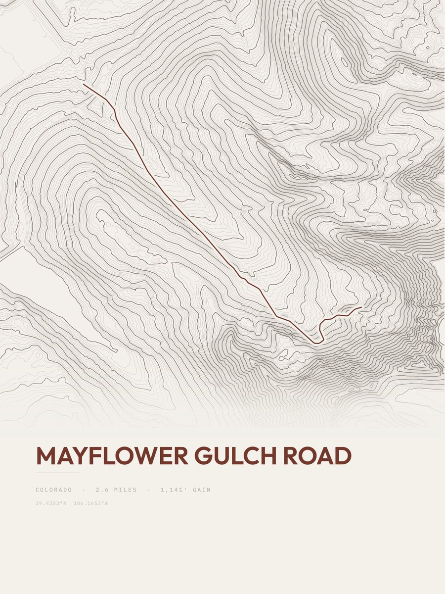 Mayflower Gulch Road Topographic print