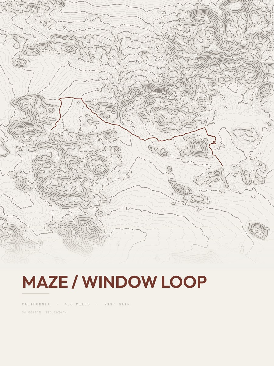 Maze / Window Loop Topographic print