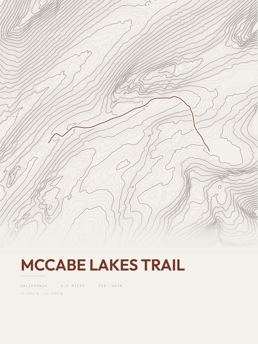 McCabe Lakes Trail Topographic print