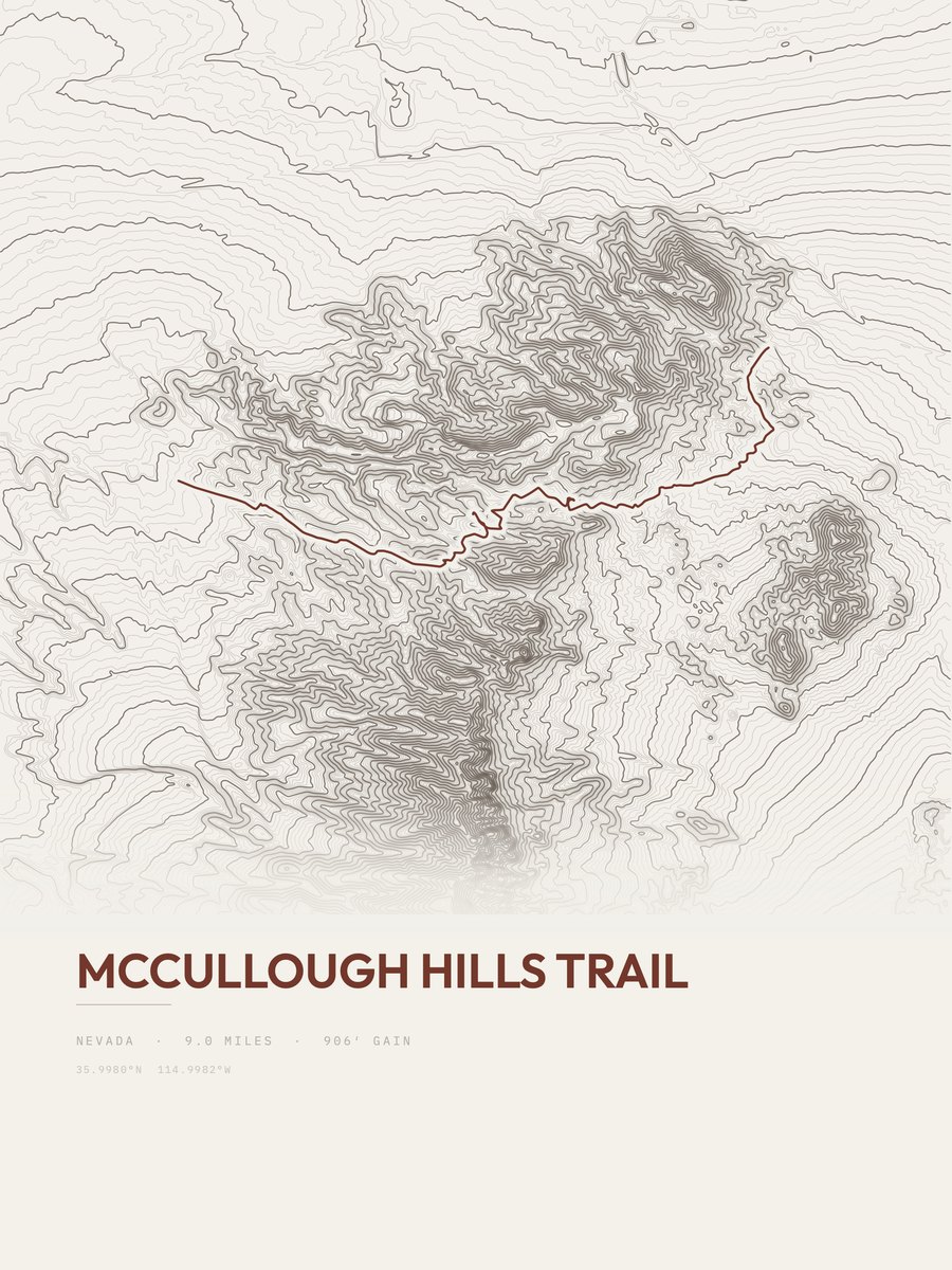 McCullough Hills Trail Topographic print