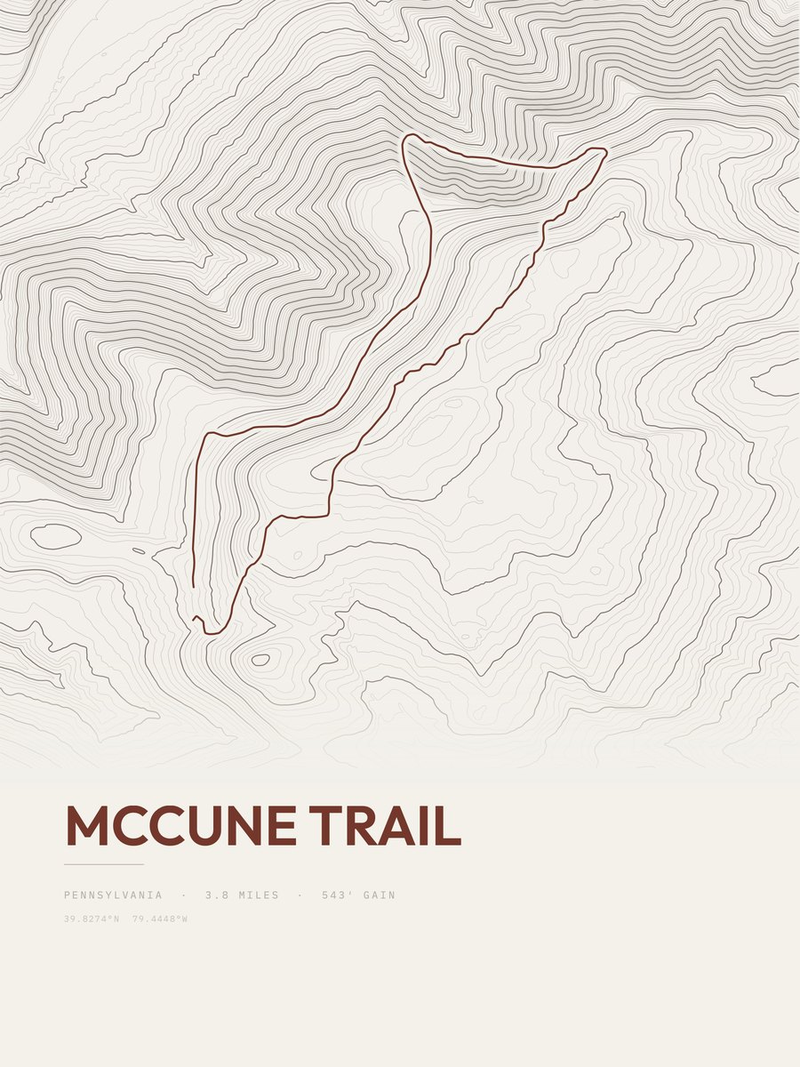 McCune Trail Topographic print